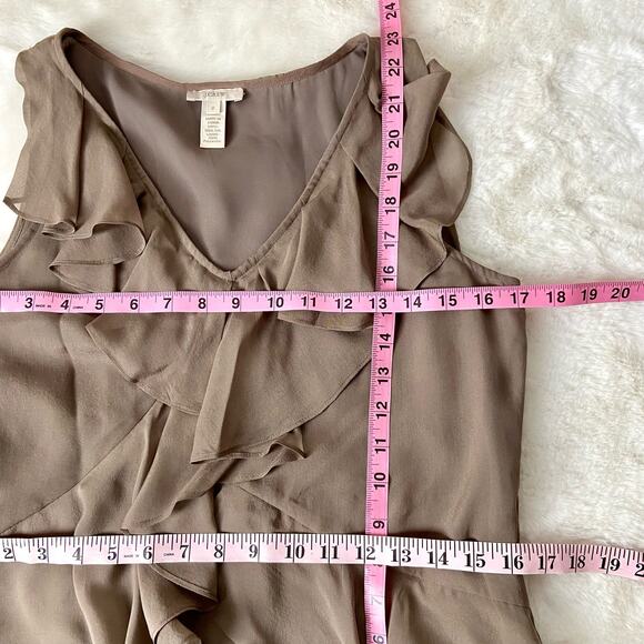 J. Crew 100% Silk Ruffled Tank Top Size 2 - Picture 4 of 6